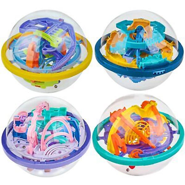 4 Pack 3D Puzzle Ball Brain Games Toy | Puzzle Ball Games for Kids Ages 6 7 8...