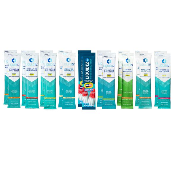 Liquid Hydration Multiplier Variety Pack | 18 Pack |Strawberry, Golden Cherry, Yuzu Pineapple, FireCracker, Tropical Punch, Lemon lime, Passion Fruit, Pina Colada, Cucumber Mojito | Easy Open Sticks