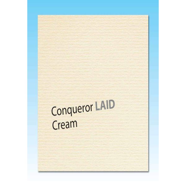 50 Sheets A4 Conqueror Laid (Textured) Cream Paper Watermarked