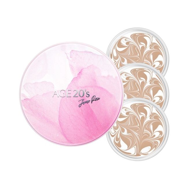 AGE20's New Original Essence Cover Pact Jericho Pink Rose Case + 3 Refills