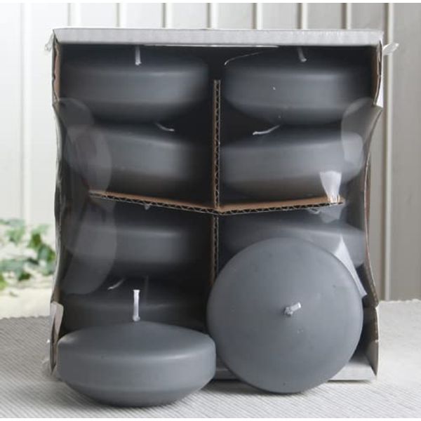 XL-Schwimmkerzen 8 Std. Brenndauer, 8er-Pack, anthrazit-grau