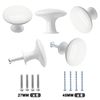 Jiozermi 12 Pcs White Round Antique Brass Kitchen Cabinet Knobs Drawer Handle Pulls Cupboard Door Knobs Dresser Knobs with 24 Pack Screws for Bathroom Drawer Door Hardware