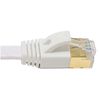 MICRO CONNECTORS 25ft Cat7 Shielded RJ45 Flat Patch Cable with Cable Clips (White, E11-025FL-W)