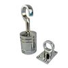 RopeServices UK 40mm Polished Chrome Decking Rope Hook and Eye Plate, Deck Post End Fixing Post Fitting