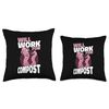 Will Work For Compost Vermicomposting Worm Farming Throw Pillow