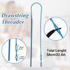Drawstring Threader Tool, 2 PCS Plastic Drawstring Threader Replacement Flexible Hoodie String Threader, Easy & Quick Sewing Needle Rope Threader Clips for Jackets Coats Pants Hoodies Sweaters