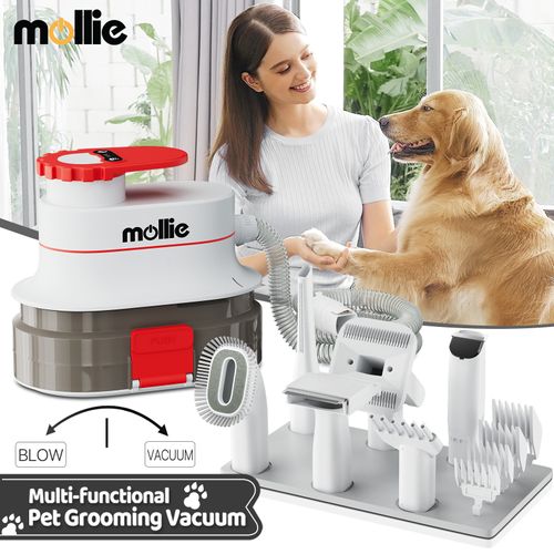 Pet Grooming [VACUUM+BLOWER] Kit Dog Hair Dryer Professional Shedding Brush Tool