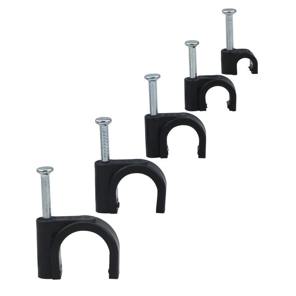 420 Pcs Round Cable Clips Set,Fixed With Steel Nails,Wire Clips Outdoor,Wall Clips Used To Organize Wires,Cables,Television And Communication Lines (4/6/8/10/12mm) (Black)