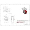 Tool Box Caster Wheel Set – 4 Inch Maroon Polyurethane Swivel Casters – SCC