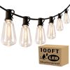 100FT Outdoor String Lights for Patio Waterproof Connectable ST38 LED Light Stri