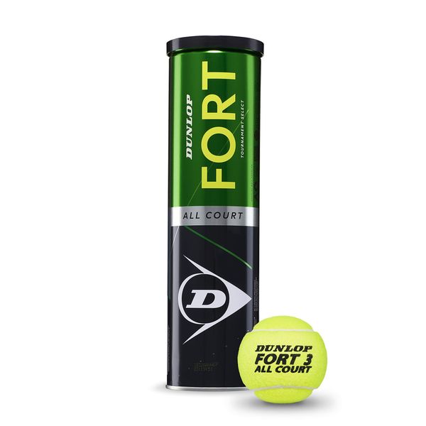 Dunlop Tennisball Fort All Court TS - für Sand, Hartplatz und Rasen (1x4er Dose)