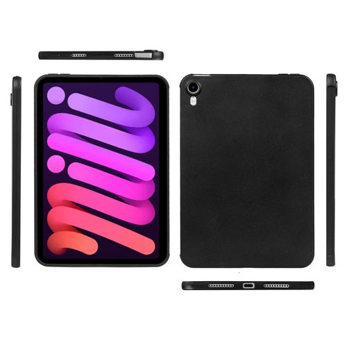 Black Frosted Case for iPad mini 6th Gen 2021 / Mini 7th Gen 2024 8.3 inch, Supports 2nd Gen Apple Pencil Charging, Soft Slim Lightweight TPU Back Cover