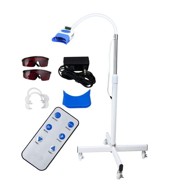 Fencia Teeth Whitening Machine, Professional LED Teeth Whitening Light, Mobile 36W Dental Teeth Whitening Bleaching Lamp, Cold Light Tooth Whitener with Remote Control, Floor Stand Type