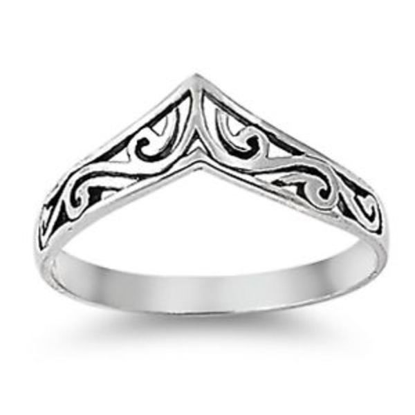 Solid 925 Sterling Silver Wishbone Pattern Ring in sizes G-Z (H)