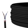 Textilkabel für Lampe, Stoffkabel 2-adrig (2x0,75mm²), Schwarz - Meterware, Preis pro Meter