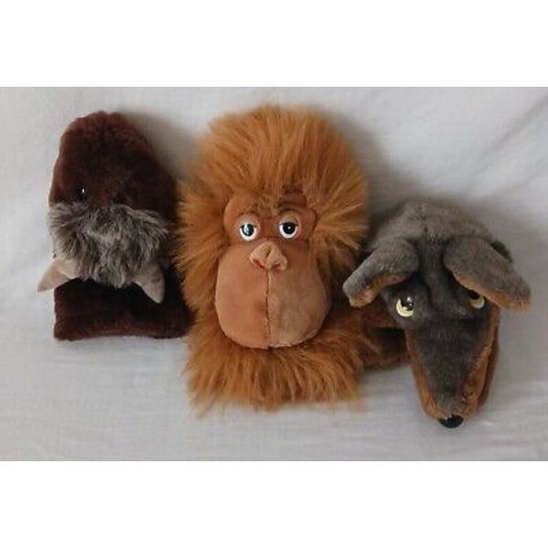 Animal Hand Puppets Pretend Play Toys Lot of 3 Puppets: Dakin/A&A Plush/Spicer's