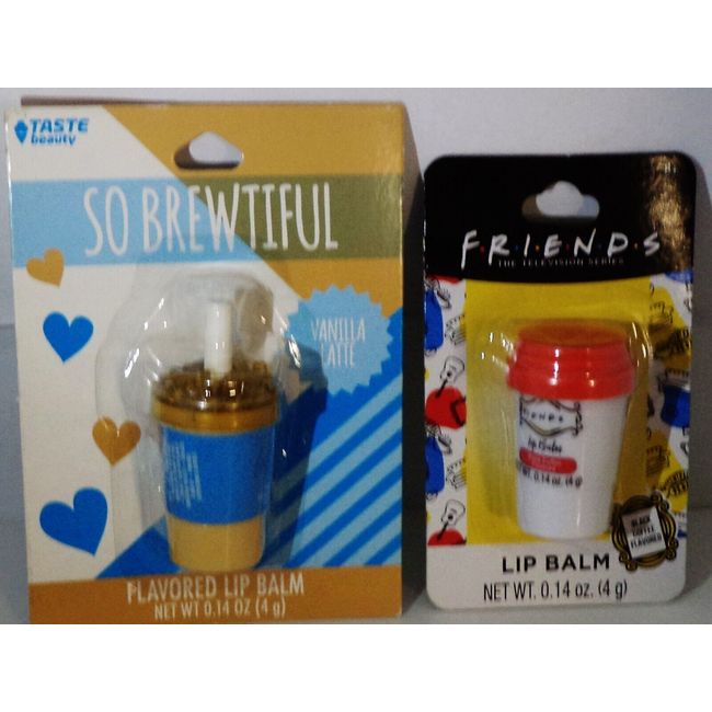 2 Type Lip Balm 1 SO Brewtiful VANILLA LATTE & FRIENDS COFFEE In Mini Coffee Cup