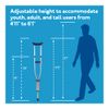 Carex Folding Aluminum Under Arm Crutches for Adults 4'11" to 6'1", 2 Lightweight Crutches Included, Universal for Walking, Walking Aid for Kids, Adults & Seniors, Includes Padded Underarm Cushions