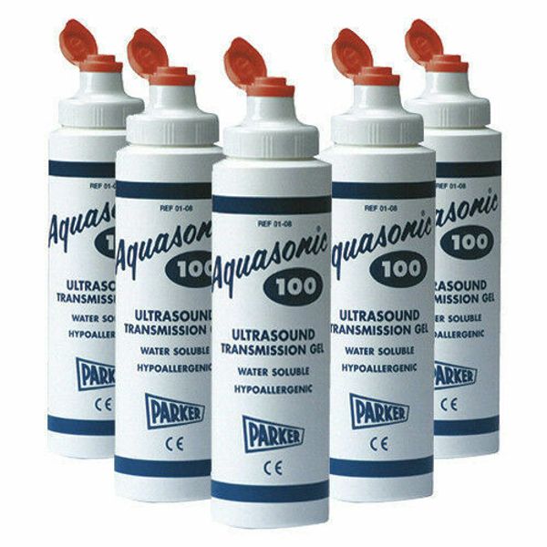 Parker Labs 01-08 Aquasonic 100 Ultrasound Gel Bottle 0.25 Liter (Pack of 5)