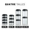 BlenderBottle GoStak Twist n' Lock Storage Jars, 150cc 2-Pak, Black