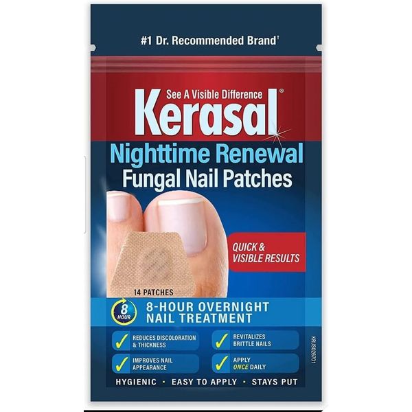 KERSAL NIGHTTIME RENEWAL FUNGAL NAIL PATCHES - 14 COUNT - OVERNIGHT NAIL REPAIR