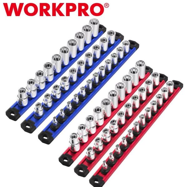 6-PACK Magnetic Socket Organizer Set 1/4" 3/8" 1/2" Drive Socket Holder Rack USA