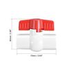 sourcing map PVC Ball Valve Supply Pipe Knob Threaded Ends 1/2" Inner Hole Diameter Red White