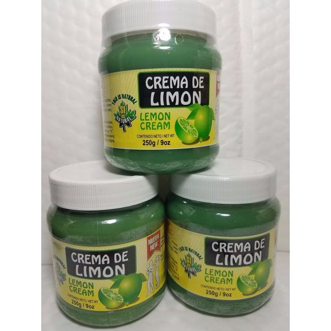 3 PACK LEMON CREAM 9 OZ EACH CREMA REDUCTORA DE LIMON 250 GR EACH 12/2023 NEW