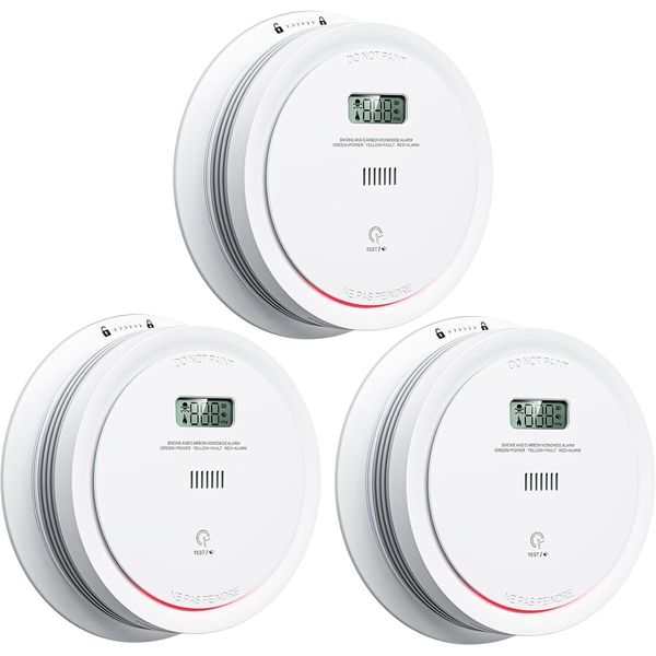 Putogesafe Smoke Carbon Monoxide Detector 2 in 1 Fire & CO Alarm LCD Display