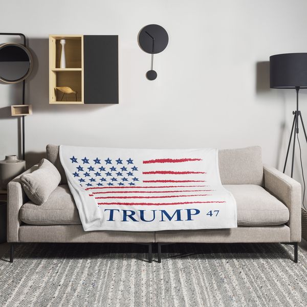 Trump USA Flag Throw Blanket