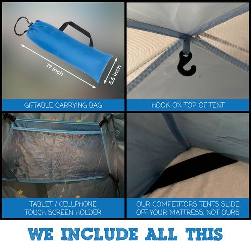 Outer Space Tent for Kids Bed Tent Twin Size Bed tent for girls - Solar System Twin Bed Tents for Boys - Privacy Pop up Sleeping Tent - Under Bunk Bed Tent for Top Bunk - Dream Tent - Toddler Bed Tent