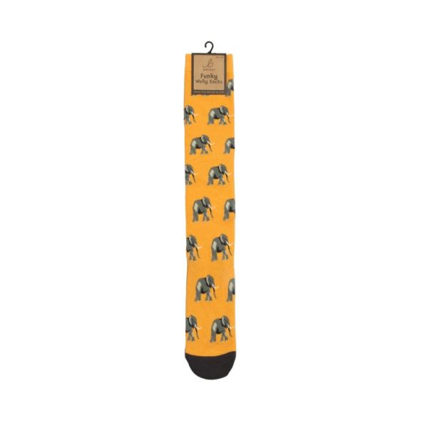 Bartleby Ladies Welly Socks Elephant Design Size 4-7