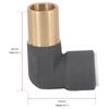 SPARES2GO 15mm x 10mm Push Fit Radiator Valve Anthracite Reducing Elbow Stem Compression
