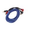 Partuto Car Audio Amplifier Wiring 2m 6.56ft Compatible | Audio Complete Amplifier Wiring Blue 1 Pcs Replacement
