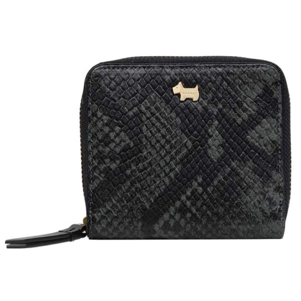 RADLEY Black Snake College Green Zip Around Purse
