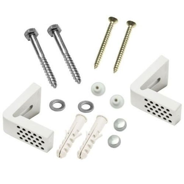 Taps2Traps® Angled Floor WC Toilet Pan/Bidet Side Fixing Bathroom Fitting Kit Inc Brackets