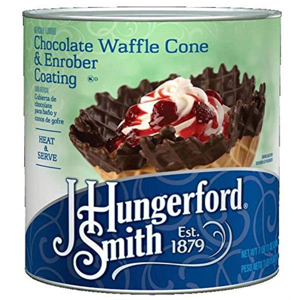 J Hungerford Smith Chocolate Waffle Cone And Enrober Coating, 123 Oz Can, 3 Pack