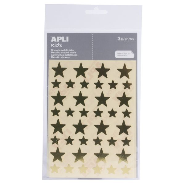 APLI Stickers – Star Gold – 3 Sheets APLI