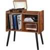 Record Player Stand with Vinyl Record Storage, Mid-Century Turntable Stand for L