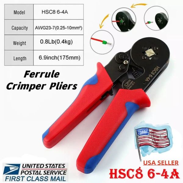 Ferrule Ratchet Crimper Pliers Crimping Tool Cable Electrical Wire Terminals Kit