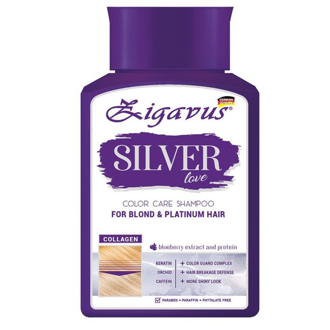 Zigavus Silver Mor Şampuan 300 ml - Kolajen Ve Keratin Içerikli - Renk Koruyucu