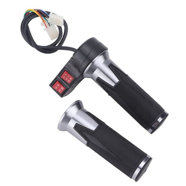 Throttle Grip,1Pair 3 SpeedGear Throttle Handle Grips for Electric Bicycle with Forward and Reverse Gear Electric Scooter Accessories