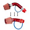 3" Red Cold Air Intake Filter Pipe Induction Kit Power Flow Hose System Car Part