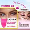 JIMIRE Eyelashes Applicator Lashes Tool Lashes Clips Tweezers for Beginners Easy to Apply False Eyelashes Daily Use Buddy Tool(Plum)