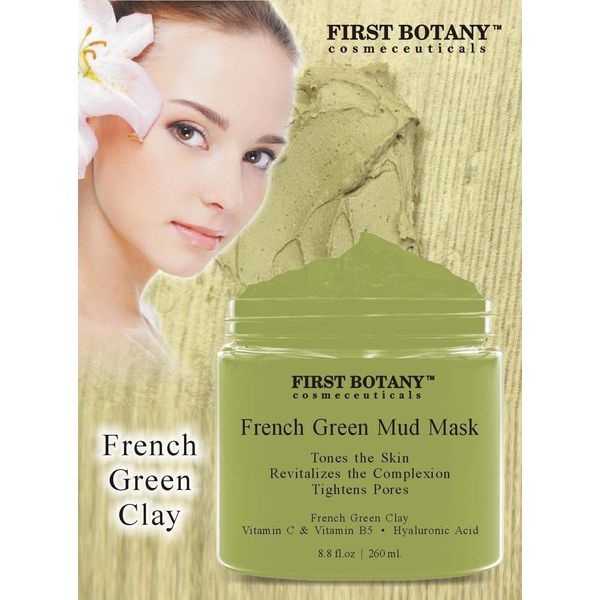 Luxurious French Green Anti-Aging Mud Mask Pore Minimizer Acne Blackhead Remover