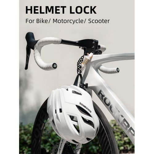 ROCKBROS Motorcycle Helmet Lock, Resettable Bike Helmet Lock, Portable Motorcycle Locks Anti Theft, 51.2 inch/130 cm Universal Locks for Helmets, Luggage