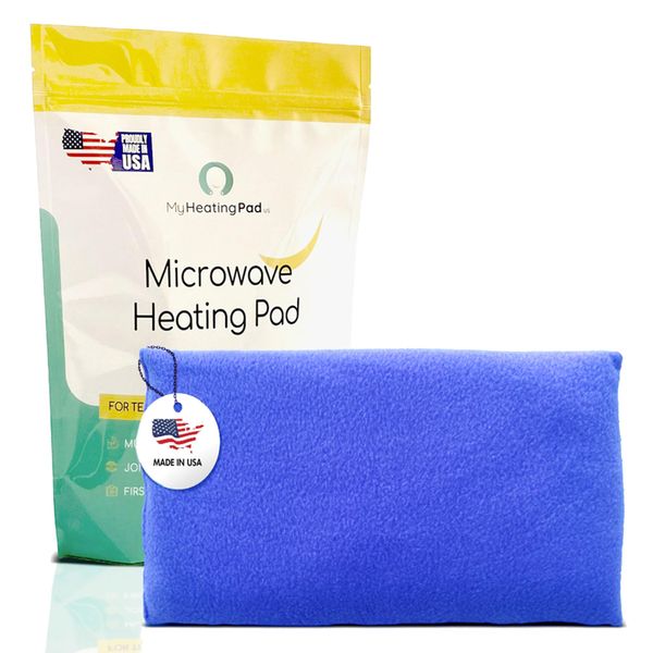 My Heating Pad for Pain Relief - Moist Microwavable Heating Pad for Joints and Muscles Relief - Microwave Hot Pack Heat Pad for Cramps - Calming Chilled or Heated Pad Therapy - 1 Pack Blue