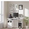 PC Office Desk Furniture with Storage Cabinet and Two Cable Management Holes
