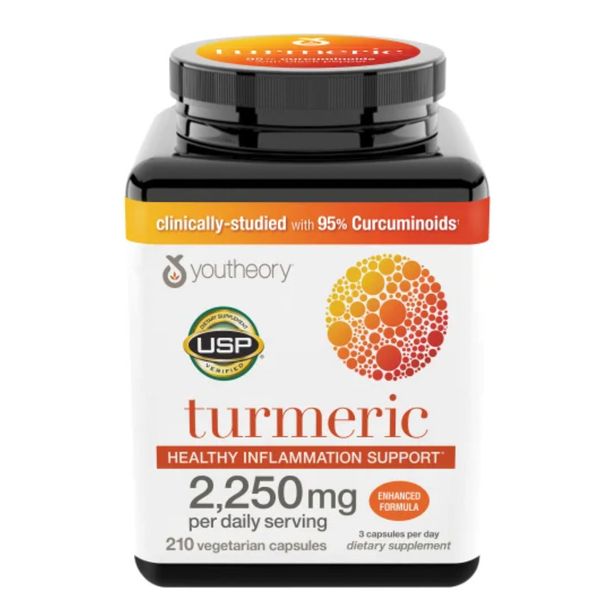 youtheory Turmeric 2500mg Enhanced Formula 210 Capsules Exp 9/2026