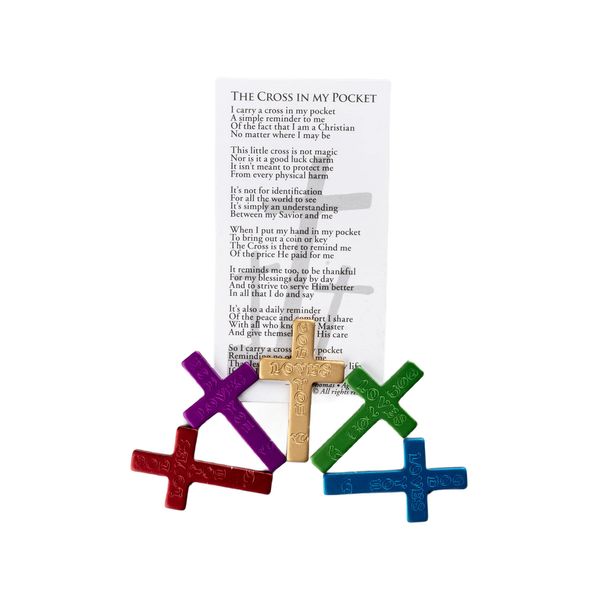 Cross In My Pocket Set with Anodized God Loves You Cross and Poem Card (1)